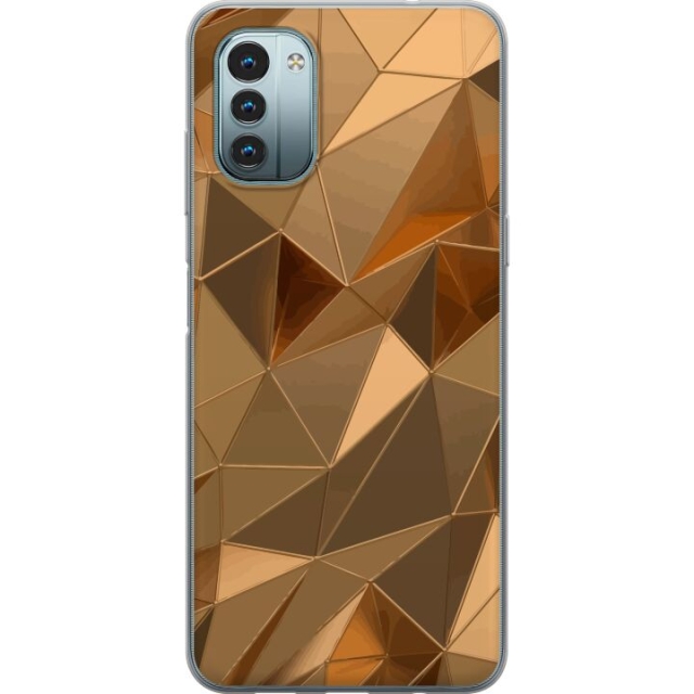 Mobile case for Nokia G11 with 3D Gold design