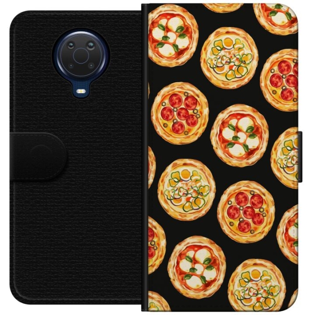 Wallet case for Nokia G20 with Pizza design