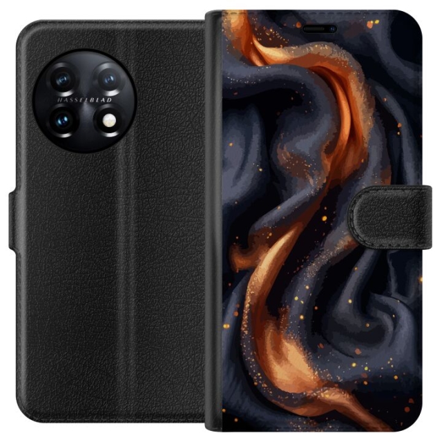 Wallet case for OnePlus 11 with Fiery silk design