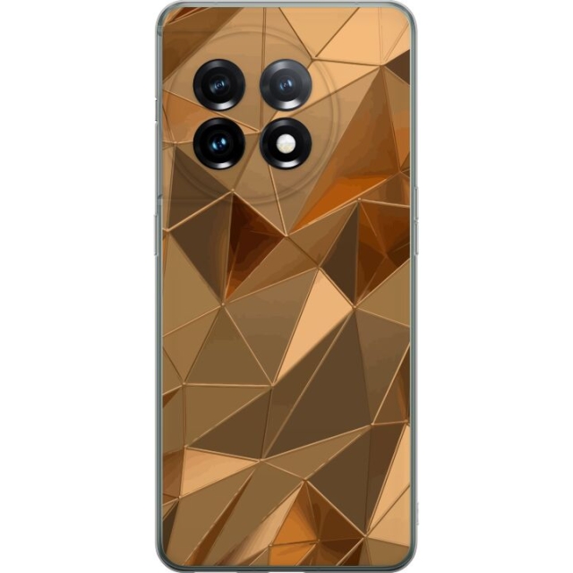 Mobile case for OnePlus 11 with 3D Gold design