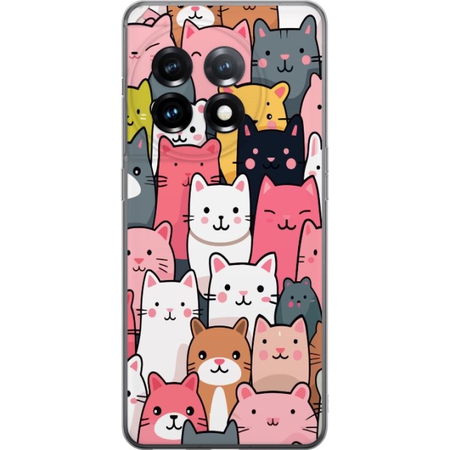 Mobile case for OnePlus 11R with Cat pattern design