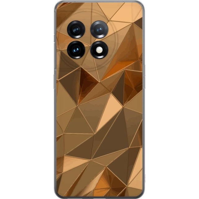 Mobile case for OnePlus 11R with 3D Gold design