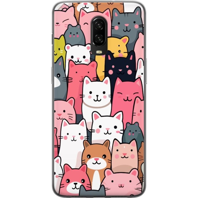 Mobile case for OnePlus 6T with Cat pattern design