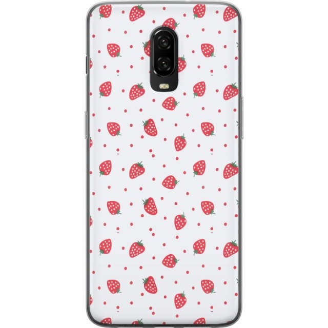Mobile case for OnePlus 6T with Strawberries design