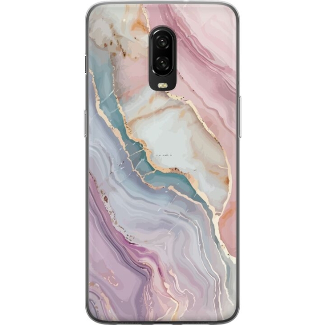 Mobile case for OnePlus 6T with Marble design