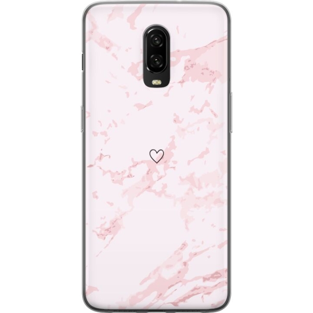 Mobile case for OnePlus 6T with Pink Heart design