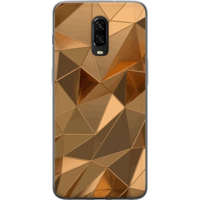 Mobile case for OnePlus 6T with 3D Gold design
