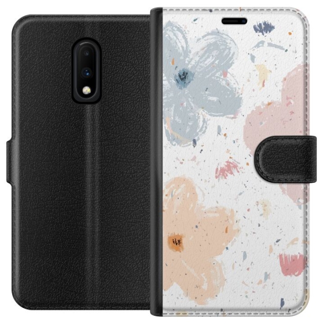Wallet case for OnePlus 7 with Flowers design