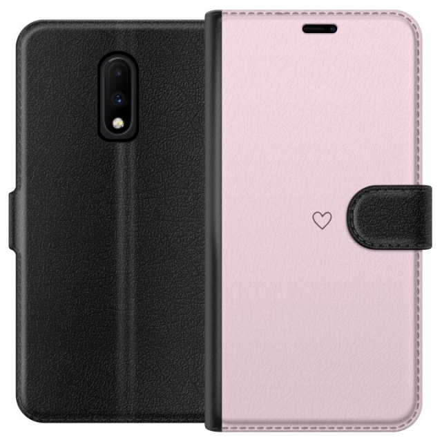 Wallet case for OnePlus 7 with Heart design