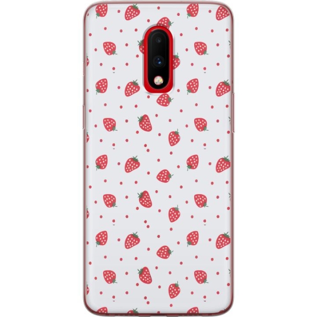Mobile case for OnePlus 7 with Strawberries design