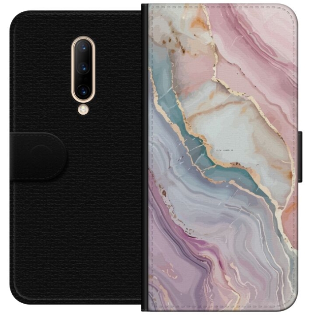Wallet case for OnePlus 7 Pro with Marble design