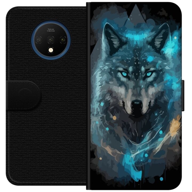 Wallet case for OnePlus 7T with Wolf design