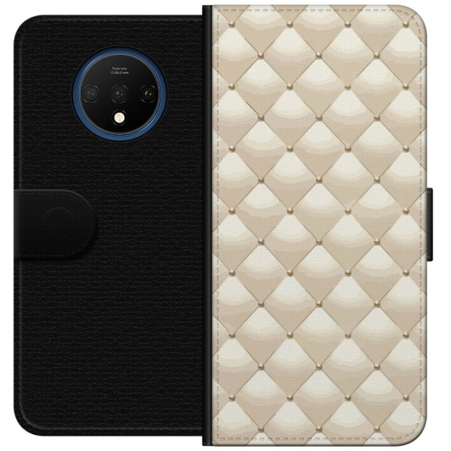 Wallet case for OnePlus 7T with Gold shine design