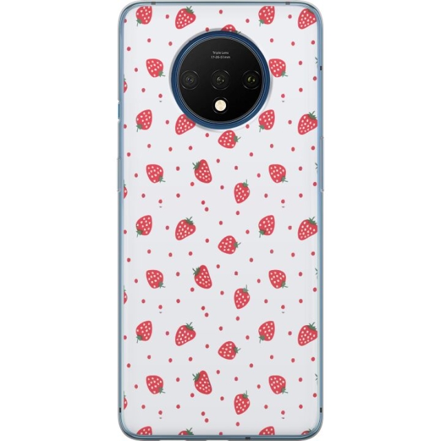 Mobile case for OnePlus 7T with Strawberries design
