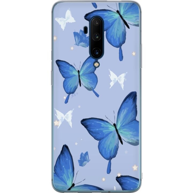 Mobile case for OnePlus 7T Pro with Blue butterflies design