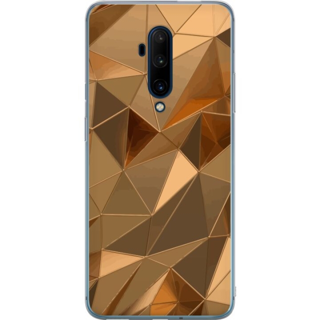 Mobile case for OnePlus 7T Pro with 3D Gold design