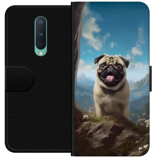 Wallet case for OnePlus 8 with Happy Dog design