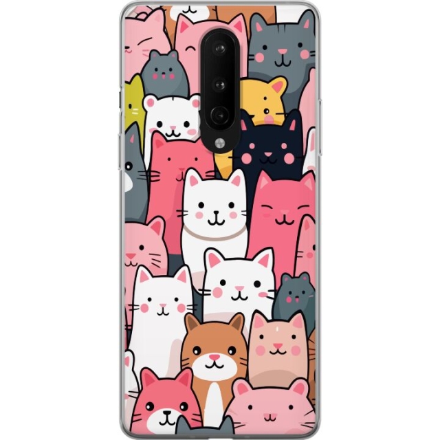 Mobile case for OnePlus 8 with Cat pattern design