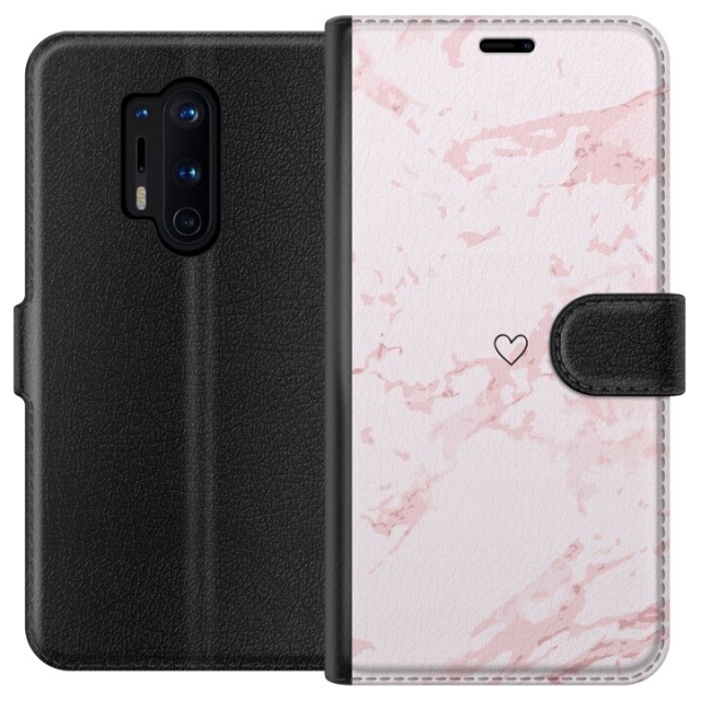 Wallet case for OnePlus 8 Pro with Pink Heart design