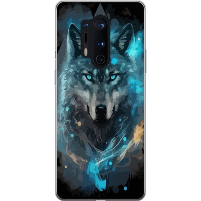 Mobile case for OnePlus 8 Pro with Wolf design