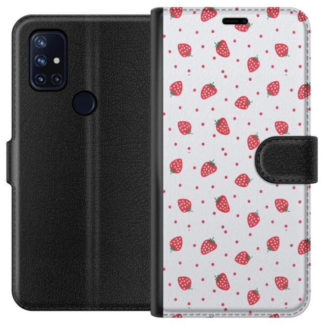 Wallet case for OnePlus Nord N10 5G with Strawberries design