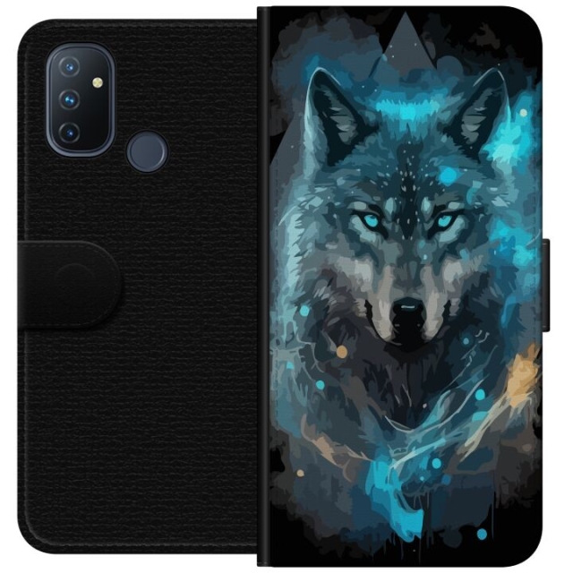 Wallet case for OnePlus Nord N100 with Wolf design