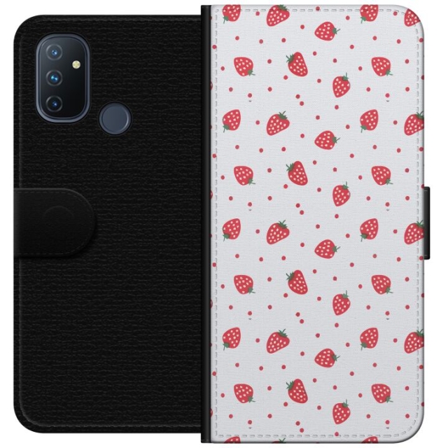 Wallet case for OnePlus Nord N100 with Strawberries design