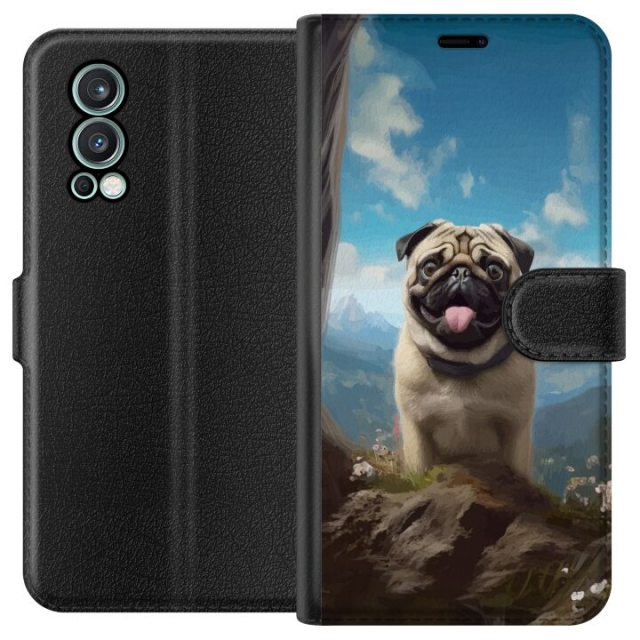 Wallet case for OnePlus Nord 2 5G with Happy Dog design