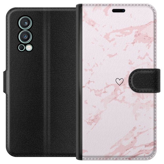 Wallet case for OnePlus Nord 2 5G with Pink Heart design