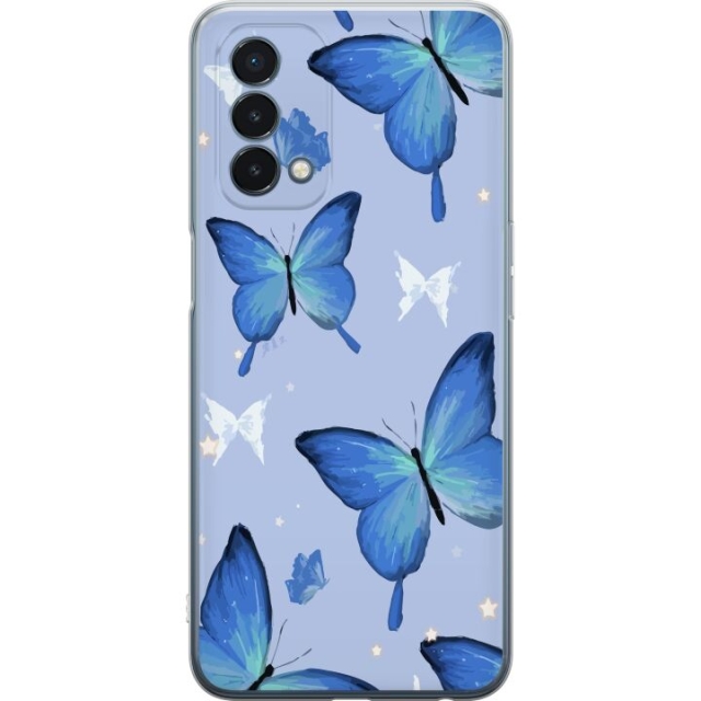 Mobile case for OnePlus Nord N200 5G with Blue butterflies design