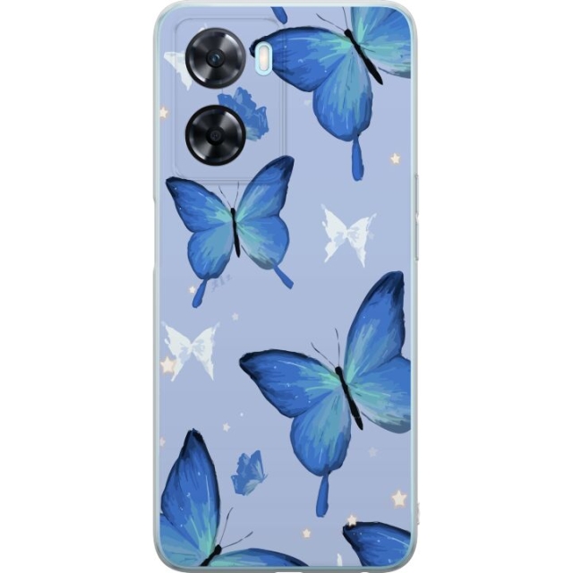 Mobile case for OnePlus Nord N20 SE with Blue butterflies design
