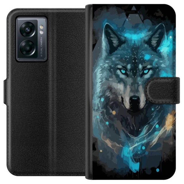 Wallet case for OnePlus Nord N300 with Wolf design