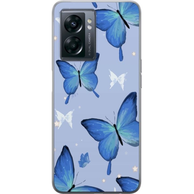 Mobile case for OnePlus Nord N300 with Blue butterflies design