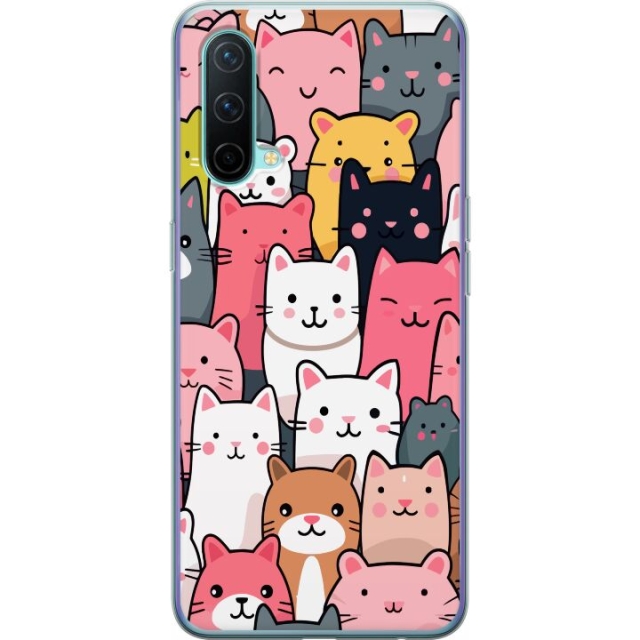 Mobile case for OnePlus Nord CE 5G with Cat pattern design
