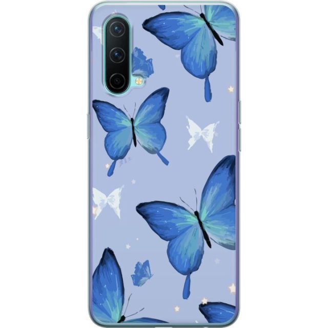 Mobile case for OnePlus Nord CE 5G with Blue butterflies design