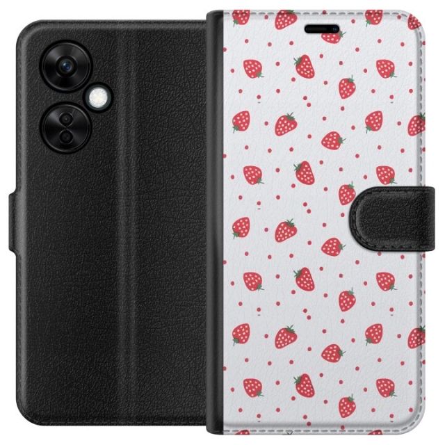 Wallet case for OnePlus Nord CE3 with Strawberries design