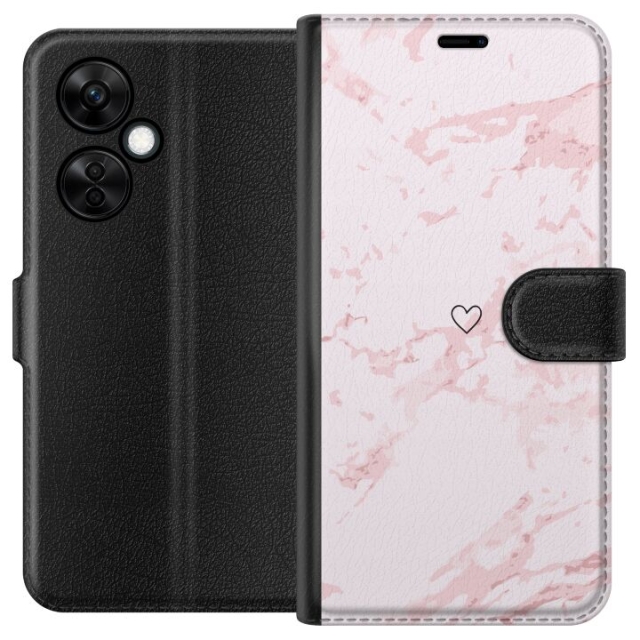 Wallet case for OnePlus Nord CE3 with Pink Heart design