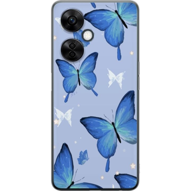 Mobile case for OnePlus Nord CE3 with Blue butterflies design