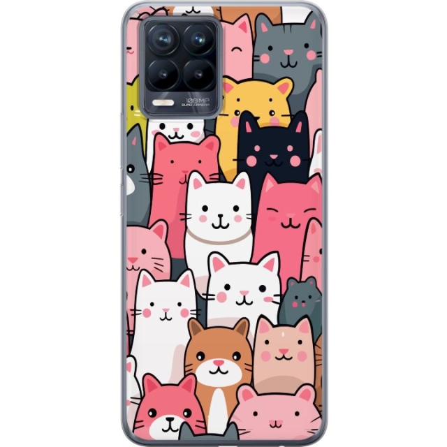 Mobile case for Realme 8 with Cat pattern design