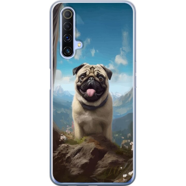 Mobile case for Realme X50 5G with Happy Dog design