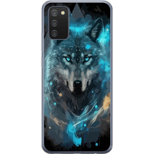 Mobile case for Samsung Galaxy A02s with Wolf design