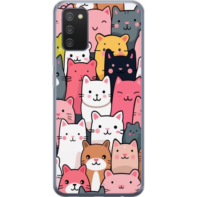 Mobile case for Samsung Galaxy A02s with Cat pattern design
