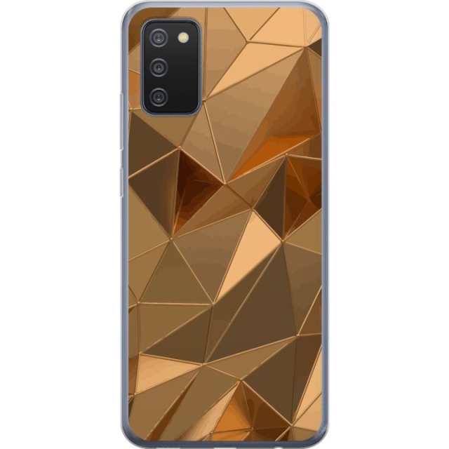 Mobile case for Samsung Galaxy A02s with 3D Gold design
