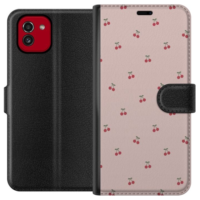 Wallet case for Samsung Galaxy A03 with Cherry design