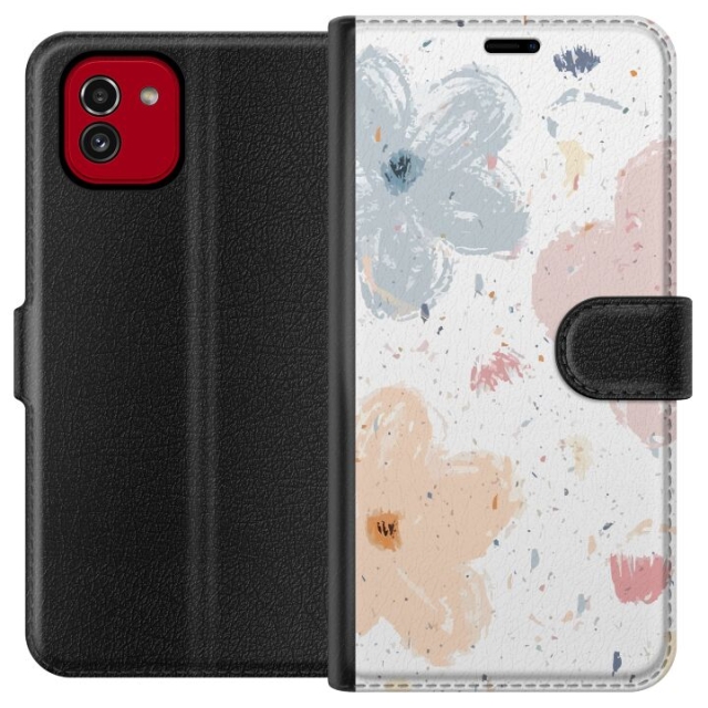 Wallet case for Samsung Galaxy A03 with Flowers design