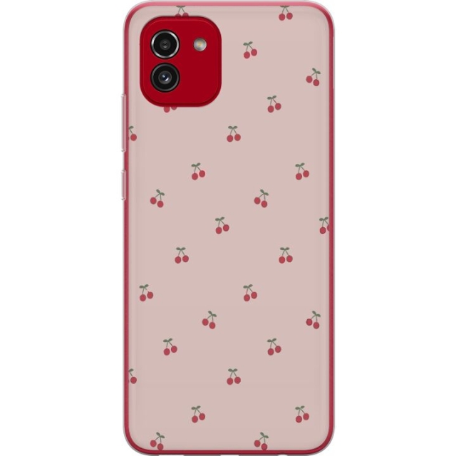 Mobile case for Samsung Galaxy A03 with Cherry design