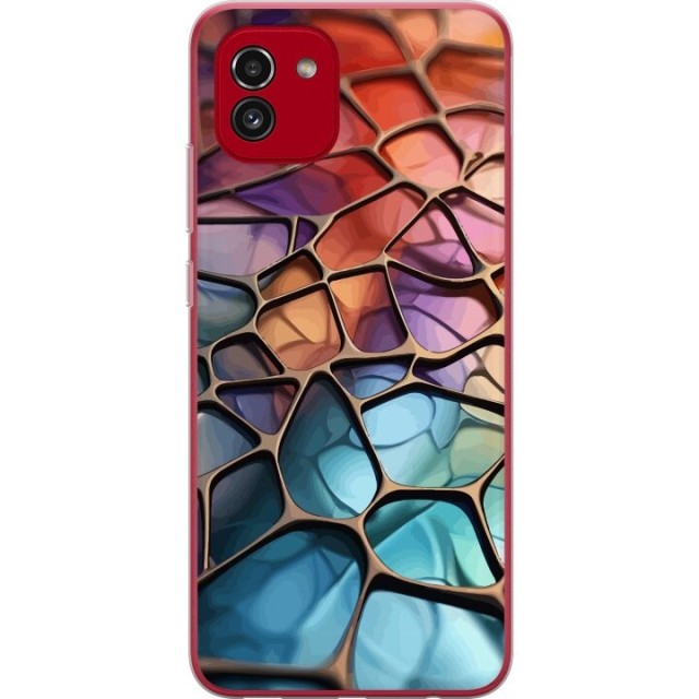 Mobile case for Samsung Galaxy A03 with Metallic pattern design
