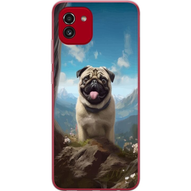 Mobile case for Samsung Galaxy A03 with Happy Dog design