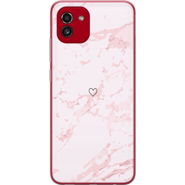 Mobile case for Samsung Galaxy A03 with Pink Heart design