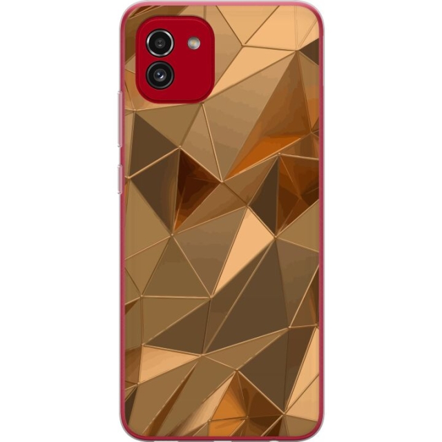 Mobile case for Samsung Galaxy A03 with 3D Gold design